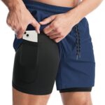 Aolesy Men's 2 in 1 Running Shorts 5" Workout Gym Athletic Shorts for Men Quick Dry Lightweight Training Shorts with Pockets