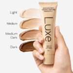 Suggest a better title and return a single title only without any other comments: Luxe Color Changing Foundation for Women – Instantly Adapts to Your Skin Tone – Buildable Light-to-Medium Coverage – 12-Hour Wear – Natural Dewy Finish