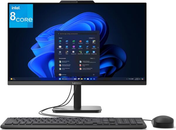 Lenovo 24 23.8" All-in-One Desktop Computer for Home Office, 32GB RAM, 1TB PCIe SSD, Intel Processor 8-Core i3-N305, Lifetime Office 365 for Web, FHD AIO PC, WiFi 6, BT 5.2, Win 11, Ebony Black