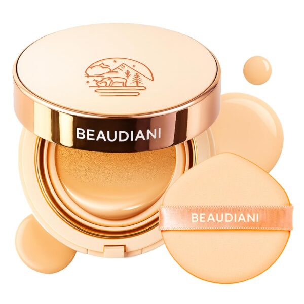 Suggest a better title and return a single title only without any other comments: BEAUDIANI Natural Coverage – Mesh Tight Up Cushion – Korean Cushion Foundation, Semi-Matte Radiance, Long-lasting, Travel-Friendly Design (01 Light Beige)