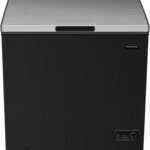 FRIGIDAIRE Chest Deep Freezer, 7 Cu. Ft, Black Adjustable Thermostat-Removable Vinyl Coated Wire Basket-Easy Defrost Drain, Eye-Catching Stainless Steel Top Door- Garage Ready