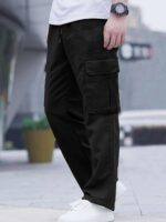 Comdecevis Men's Casual Cargo Pants Workout Joggers Stretch Sweatpants Hiking Drawstring Tactical Pants with Multi Pockets - Image 7