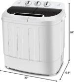 SUPER DEAL Compact Mini Twin Tub Washing Machine 13lbs Capacity Portable Washer Wash and Spin Cycle Combo, Built-in Gravity Drain for Camping, Apartments, Dorms, College, RV’s and Small Spaces - Image 8