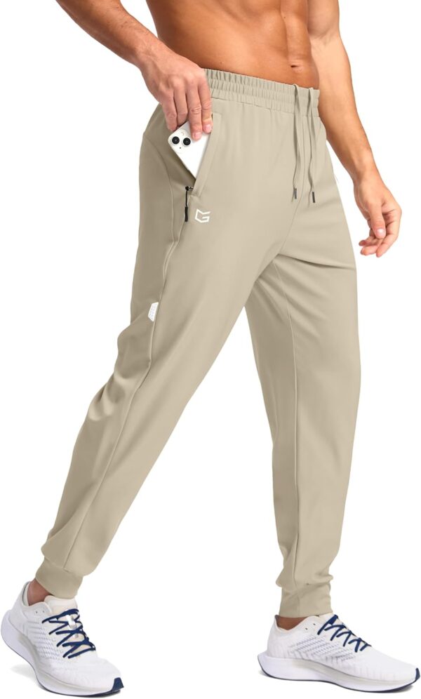 G Gradual Men's Joggers with Zipper Pockets Lightweight Athletic Workout Pants Quick Dry Sweatpants for Men Running Hiking
