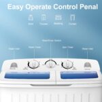 Giantex Portable Washing Machine, 20lbs Capacity, Twin Tub 2lbs Washer & 8lbs Spinner Combo, Compact for Apartment RV Dorms, Blue & White, GT24267-PE - Image 4