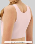 Suggest a better title and return a single title only without any other comments: Girls Soft Training Bras 7-12 Seamless First Bra Girls Sports Bras Longline Crop - No Pads, Chest Double Lined - Image 3