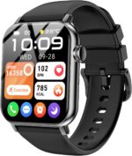 Smart Watches for Men Women, 1.83" HD Touchscreen with Bluetooth Calling, IP68 Waterproof Fitness Tracker, 120+ Sport Modes, 24/7 Heart Rate & Sleep Monitor, Compatible with iPhone Android (Black)
