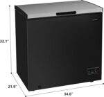 FRIGIDAIRE Chest Deep Freezer, 7 Cu. Ft, Black Adjustable Thermostat-Removable Vinyl Coated Wire Basket-Easy Defrost Drain, Eye-Catching Stainless Steel Top Door- Garage Ready - Image 9