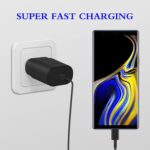 Type C Charger 2-Pack 25W Type C Fast Charging Block with 6ft USB C Charger Cable Compatible with Galaxy S25 S24 S23 S22 S21+/Phone 17/16/16 Pro Max/15/15 Pro Max/15 Plus-Black - Image 4