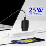 Type C Charger 2-Pack 25W Type C Fast Charging Block with 6ft USB C Charger Cable Compatible with Galaxy S25 S24 S23 S22 S21+/Phone 17/16/16 Pro Max/15/15 Pro Max/15 Plus-Black - Image 5