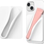 DOB SECHS Silicone Lip Holder for Cell Phone Lipstick Lip Glaze Phone Case Back Stick On Holder for iPhone and Android Phones, Grey