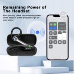 HEIBAS Bluetooth Headset, Wireless Bluetooth Earpiece with 500mAh Charging Case 72 Hours Talking Time Built-in Microphone for iOS Android Cell Phone, V5.1 Hand-Free Headphones for Trucker, Office - Image 3