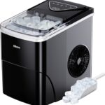 Silonn Ice Maker Countertop, 9 Cubes Ready in 6 Mins, 26lbs in 24Hrs, Self-Cleaning Ice Machine with Ice Scoop and Basket, 2 Sizes of Bullet Ice for Home Kitchen Office Bar Party