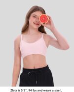 Suggest a better title and return a single title only without any other comments: SALIA GIRL Soft Fixed Padding Training Bras for Girls, Seamless Cami Sports Bras for Teens 10-14, Adjustable Strap Design - Image 2