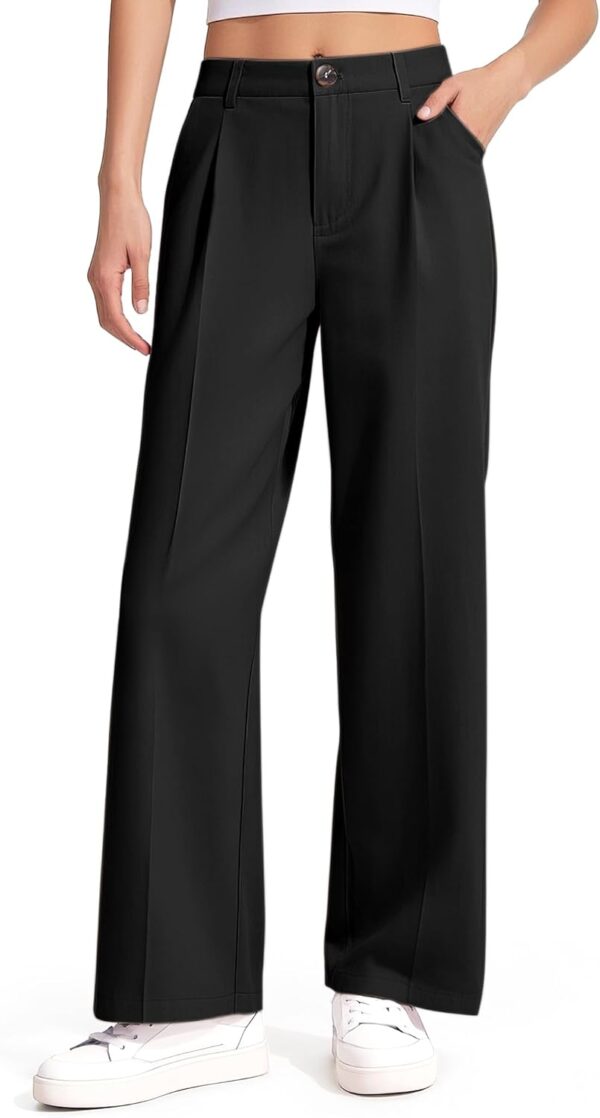 Suggest a better title and return a single title only without any other comments: Girls Dress Pants Wide Leg Uniform Pants for Girls Preppy Clothes Size 7-14 Years