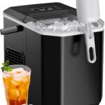 Silonn Ice Maker Countertop, Portable Ice Machine with Carry Handle, Self-Cleaning Ice Makers with Basket and Scoop, 9 Cubes in 6 Mins, 26 lbs per Day, Ideal for Home, Kitchen, Camping, RV