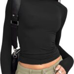 Trendy Queen Womens Long Sleeve T Shirts Fall Fashion 2026 Basic Crop Tops Going Out Outfits Y2k Clothes