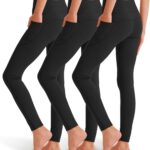 3 Pack Girls' Leggings with Pockets, Ankle Length Athletic Yoga Pants for Kids Clothes