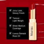 MAKI YIKA Moisture Burgundy Lipstick for Women Hydrate Lip Balm for Dry Cracked Lips Weightless Glossy Lip Color Juicy Finish,MA061 Red Tone - Image 4