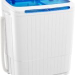 INTERGREAT Portable Washing Machine with Longer Hose, 16lbs Twin Tub Laundry Washer Machine with 9.6Lbs Washer and 5.4Lbs Spinner dryer, Semi-automatic Washer Combo for Dorms, Apartments, Blue