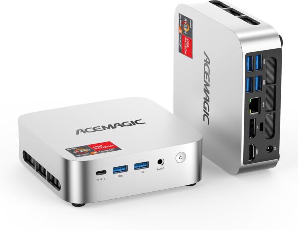 ACEMAGIC K1 Mini PC AMD Ryzen 4300U (Up to 3.7GHz), 8GB DDR4 256GB SSD, Mini Computer with Radeon Graphics, 4K Triple Display USB-C 28W Performance, Ethernet VESA, WiFi/BT, Business & Home Office