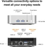 GEEKOM A6 Mini PC with AMD Ryzen 7 6800H, 16GB DDR5 RAM (Upgradable, Not LPDDR), 1TB PCIe 4.0 NVMe SSD, Compact Aluminium Design Windows 11 Pro Desktop Computer with USB4/8K/Wi-Fi 6E/BT 5.2/SD Slot - Image 5