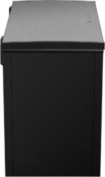 FRIGIDAIRE Chest Deep Freezer, 7 Cu. Ft, Black Adjustable Thermostat-Removable Vinyl Coated Wire Basket-Easy Defrost Drain, Eye-Catching Stainless Steel Top Door- Garage Ready - Image 4