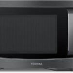 TOSHIBA EM131A5C-BS Countertop Microwave Ovens 1.2 Cu Ft, 12.4" Removable Turntable Smart Humidity Sensor 12 Auto Menus Mute Function ECO Mode Easy Clean Interior Black Color 1000W