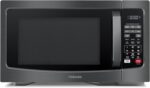 TOSHIBA EM131A5C-BS Countertop Microwave Ovens 1.2 Cu Ft, 12.4" Removable Turntable Smart Humidity Sensor 12 Auto Menus Mute Function ECO Mode Easy Clean Interior Black Color 1000W