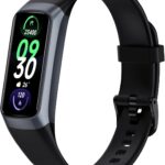 Fitness Tracker Activity Tracker Smart Watch 1.10''AMOLED Touch Color Screen,Smart Watch with 24/7 Blood Oxygen Heart Rate,Sleep Monitor,IP68 Waterproof,Step Counter Health for Women Men (Black)