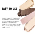4 Colors Beige Nude Brown Pink Yellow Eye Shadow Powder Palette Makeup, Neutral Travel Matte Shimmer Creme QuadsEyeshadow Palette for Women Highly Pigmented Waterproof, paleta de sombras de ojos 01 - Image 3
