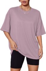 5 Pack Womens Oversized T Shirts Crew Neck Loose Fit Short Sleeve Tshirts Summer Workout Plus Size Tee Tops - Image 3