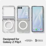 Spigen for Galaxy Z Flip 7 Case, Ultra Hybrid Pro MagFit [Hinge Protection] [Qi2.1 Certified/Magnet for Galaxy] - Clear White - Image 2