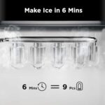 Silonn Ice Maker Countertop, 9 Cubes Ready in 6 Mins, 26lbs in 24Hrs, Self-Cleaning Ice Machine with Ice Scoop and Basket, 2 Sizes of Bullet Ice for Home Kitchen Office Bar Party - Image 3