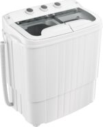 Superday Portable Washing Machine, 18lbs Mini Washing Machine and Spin Dryer Combo, Mini Twin Tub Laundry Machine for Camping, Apartments, Dorms, College Rooms, RV, Delicates, Grey
