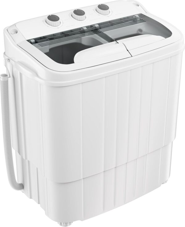 Superday Portable Washing Machine, 18lbs Mini Washing Machine and Spin Dryer Combo, Mini Twin Tub Laundry Machine for Camping, Apartments, Dorms, College Rooms, RV, Delicates, Grey