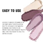4 Colors Light Violet Pink Purple Brown Eye Shadow Powder Palette Makeup, Neutral Matte Shimmer Quads Eyeshadow Palette for Women Highly Pigmented Waterproof, paleta de sombras de ojos,Vegan 02 - Image 3