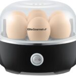 Elite Gourmet EGC115B Easy Egg Cooker Electric 7-Egg Capacity, Soft, Medium, Hard-Boiled Egg Cooker with Auto Shut-Off, Measuring Cup Included, BPA Free, Classic Black