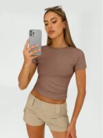 AUTOMET Womens 3 Piece Short Sleeve Shirts Basic Going Out Slim Fitted Crop Tops 2026 Summer Y2k Spring Clothes - Image 3