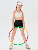 Haloumoning Girls Athletic Shorts Kids High Waisted Yoga Dance Biker Shorts Comfy Gymnastics Shorts 5-14Y - Image 5