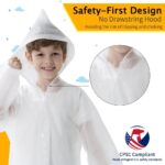 Suggest a better title and return a single title only without any other comments: Opret 2 Pack Raincoats for Kids, Reusable Rain Ponchos with Hood and Sleeves Waterproof Rain Coats for Boys and Girls - Image 5