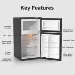 BANGSON Mini Fridge with Freezer, 2 Door Small Refrigerator with Freezer, Small Fridge for Bedroom, 3.2 CU.FT, For Home, Office, Dorm, Garage or RV, Black - Image 7