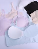 Suggest a better title and return a single title only without any other comments: Finihen Teen Girls Seamless Training Bra No Show Sports Bra with Removable Padding Adjustable Strap Multipack. - Image 5