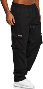 HOTake Men's Casual Cargo Sweatpants Waist Drawstring Joggers Hiking Tactical Pants for Men with Pockets - Image 4