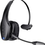 Trucker Bluetooth Headset, Wireless Headset with Mic, Bluetooth Headsets with Dual Noise Cancelling Microphone & Mute Button, 55Hrs Working Time PC Headsets for Cell Phones, Computer, Truck Driver
