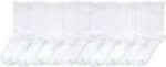 Suggest a better title and return a single title only without any other comments: Hanes girls Uniform Crew Socks, Plain White Crew Socks, Knit Crew Socks for Girls, 10-pairs - Image 4