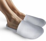 UrbanRoots 28 Pairs Disposable Slippers For Guests,Bulk Slippers For Hotel,Spa,Travel,Shoeless Home,Spa Slippers With Pouch,Non-Slip(White) house slippers for guests - Image 2