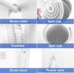 Giantex Portable Mini Compact Twin Tub Washing Machine 20lbs Washer Spain Spinner Portable Washing Machine, Blue+ White - Image 6