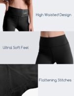 Suggest a better title and return a single title only without any other comments: 3 Pack Girls Black Athletic Leggings, Printed Ankle Length High Waisted Yoga Pants for Kids Teen - Image 5