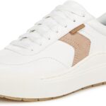 Dr. Scholl's Shoes Women's Time Off Win Sneaker, White/Sand Beige, 11 Wide